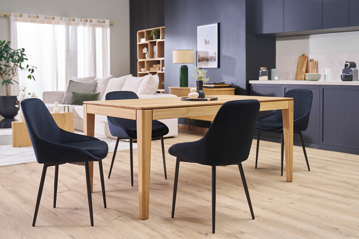 St�hle aus schwarzem Samt schwarzes Metallgestell 2er-Set HOLO