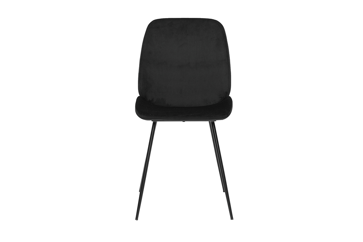 Sthle aus schwarzem Samt und schwarzem Metall (2er-Set) KAOLY