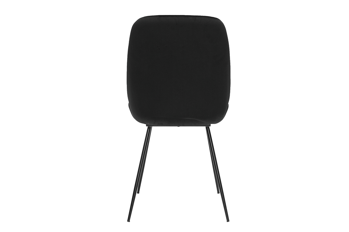 Sthle aus schwarzem Samt und schwarzem Metall (2er-Set) KAOLY