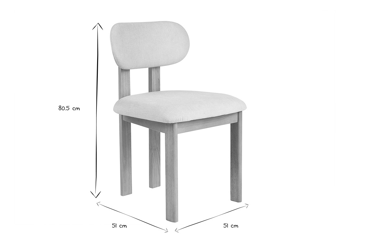 Abmessungen des Stuhls NORMI in Schwarz und Wei�: H�he 80,5 cm, Breite 51 cm, Tiefe 51 cm.