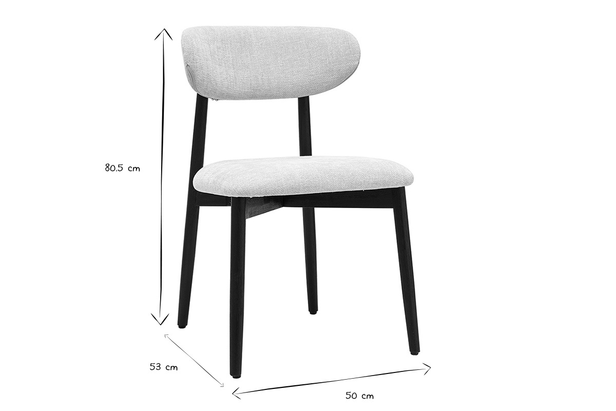 Abmessungen der SIAME-St�hle in Schwarz und Wei�: H80,5 cm, B50 cm, T53 cm.