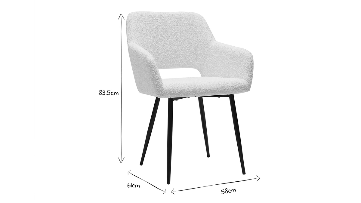 Stühle aus Stoff mit Woll-Effekt (2er-Set) LAURETTE