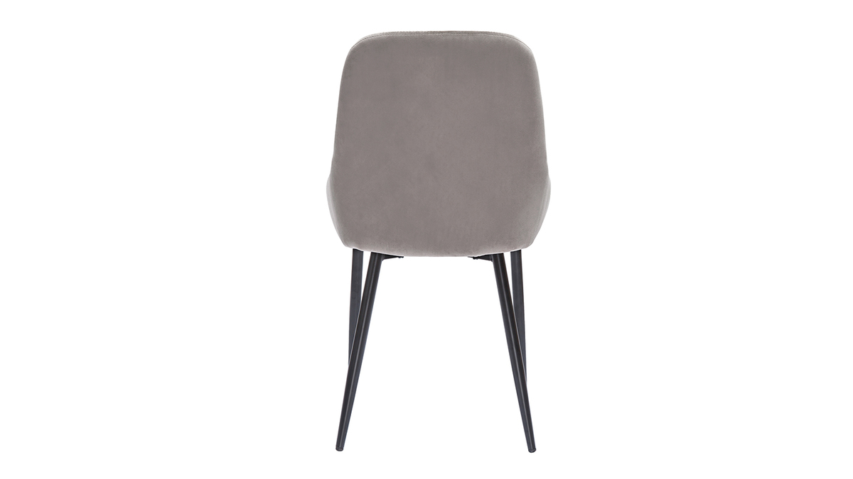 Stühle aus taupefarbenem Samt und schwarzem Metall (2er-Set) HOLO