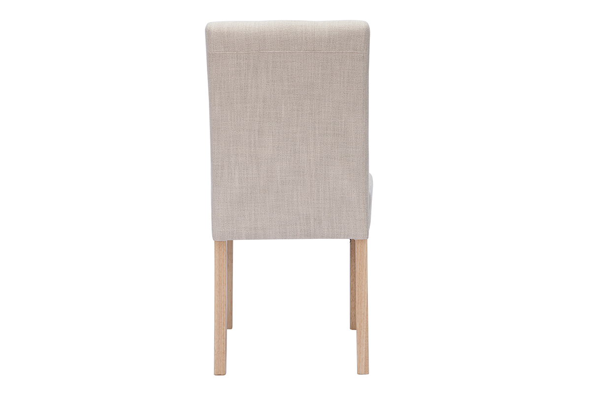 Sthle gepolstert aus naturbeigem Stoff und Holz im 2er-Set ESTER