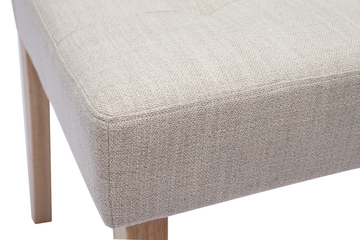 Sthle gepolstert aus naturbeigem Stoff und Holz im 2er-Set ESTER