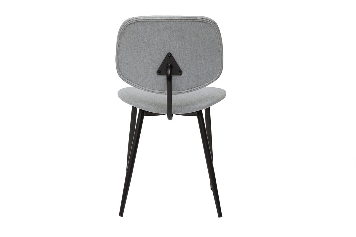 Sthle hellgrauer Stoff und schwarzes Metall (2er-Set) TOBIAS