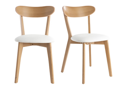 Stühle im Eichen-Vintage und weiße Sitzfläche (2er-Set) DOVE