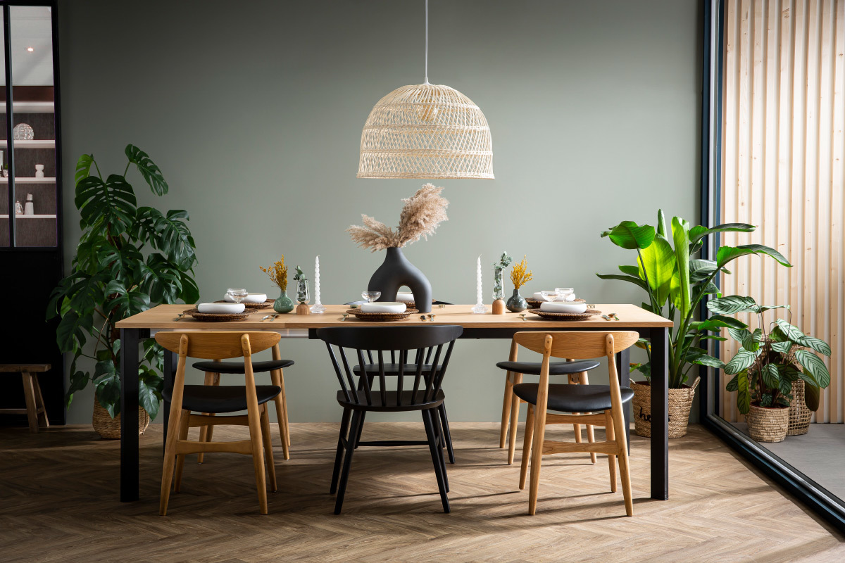 Sthle im Gitter-Design mattschwarz (2er-Set) DARIA