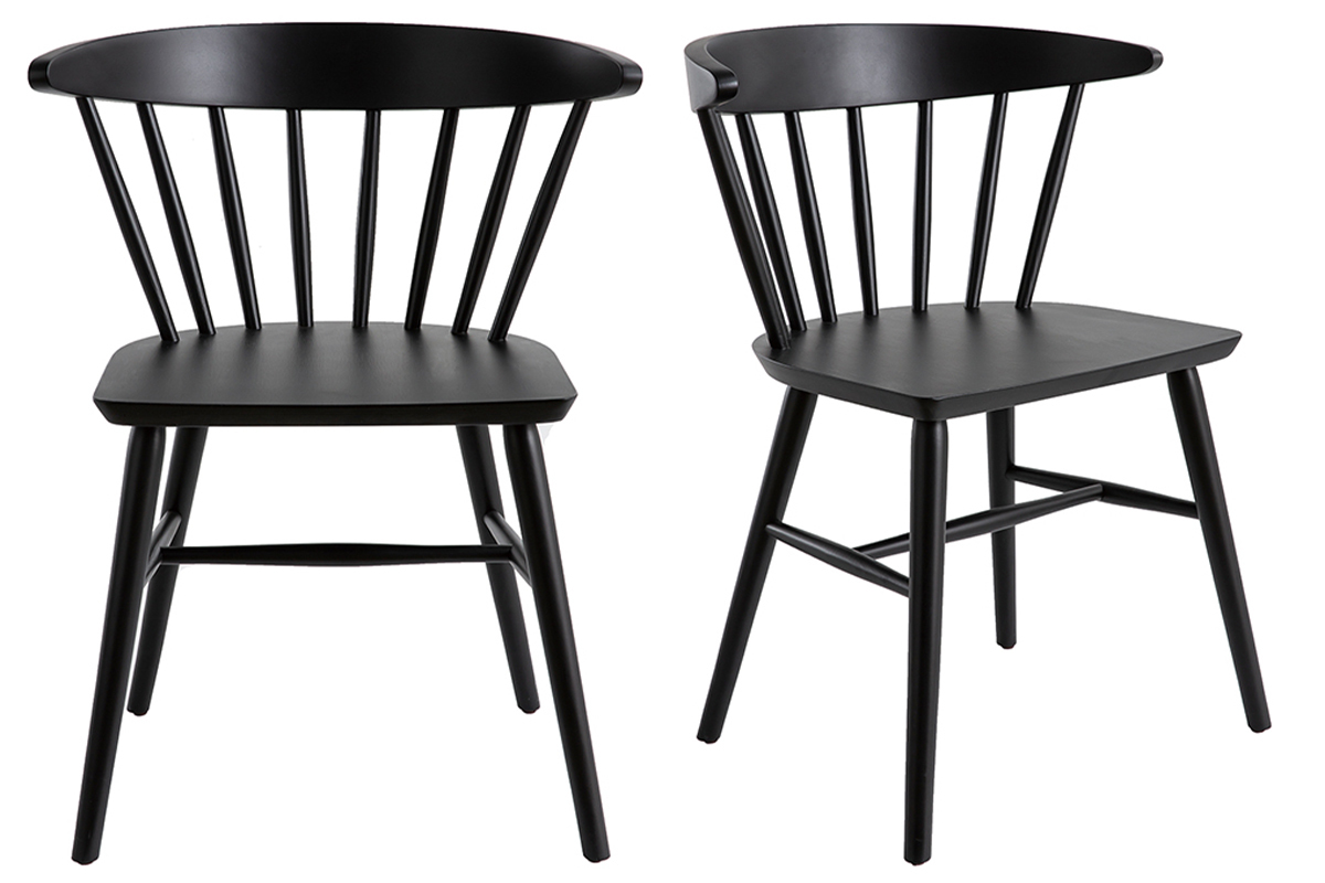 Sthle im Gitter-Design mattschwarz (2er-Set) DARIA