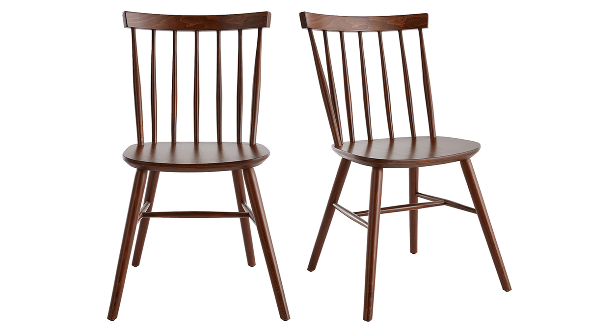 Stühle im Gitter-Design Walnuss-Finish (2er-Set) COLBERT