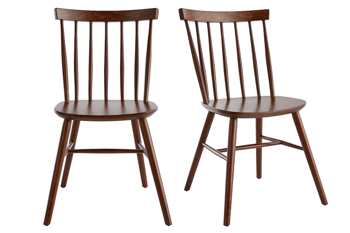 Sthle im Gitter-Design Walnuss-Finish (2er-Set) COLBERT