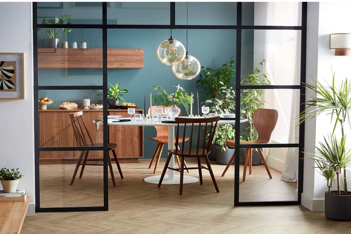 Sthle im Gitter-Design Walnuss-Finish (2er-Set) COLBERT