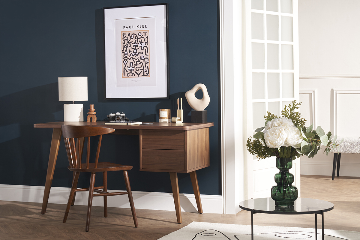 Sthle im Gitter-Design Walnuss-Finish (2er-Set) DARIA