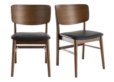 Stühle in Nussbaumholz in schwarz ( 2er-Set) SHELDON