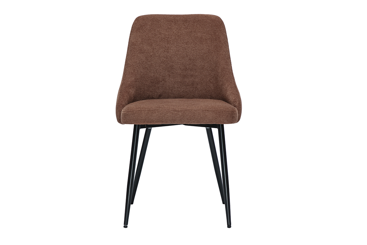 Sthle in verbrannter Erde texturiertem Samteffekt und schwarzem Metall (2er Set) HASTA