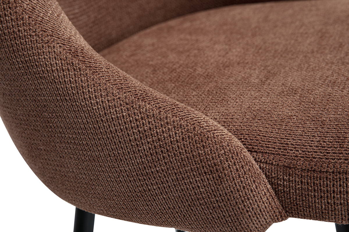 Sthle in verbrannter Erde texturiertem Samteffekt und schwarzem Metall (2er Set) HASTA