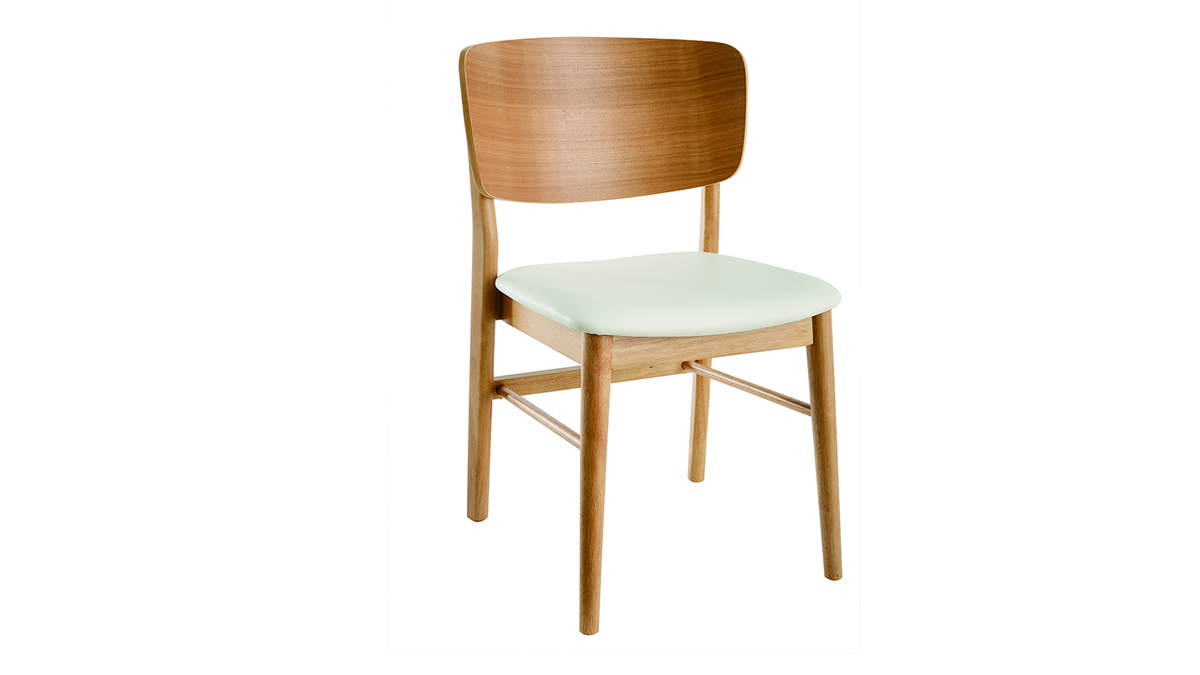 Stühle in Weiß und hellem Holz (2er-Set) SHELDON