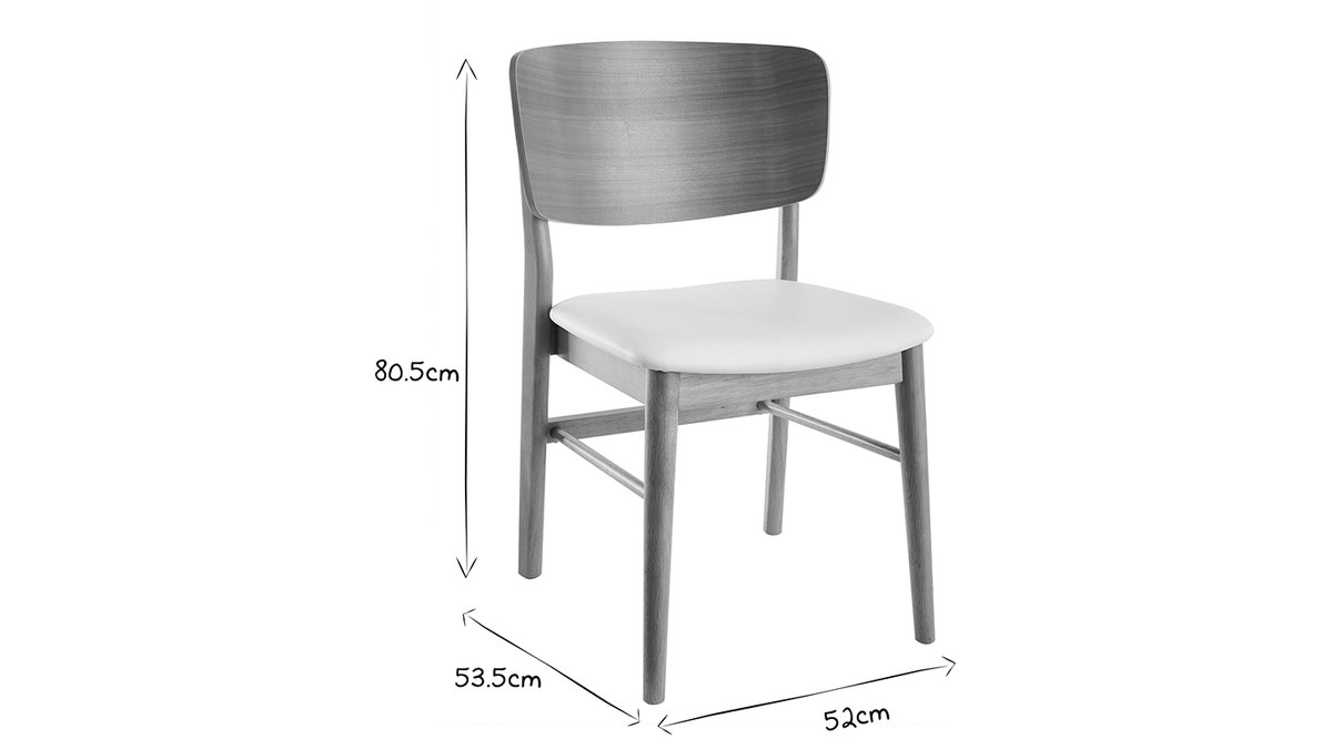 Stühle in Weiß und hellem Holz (2er-Set) SHELDON