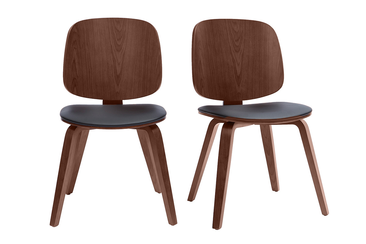 Sthle schwarz mit dunklem Holz (2er-Set) BECK