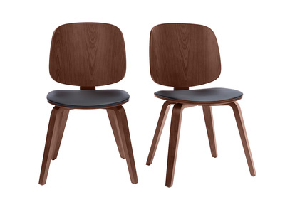 Stühle schwarz mit dunklem Holz (2er-Set) BECK