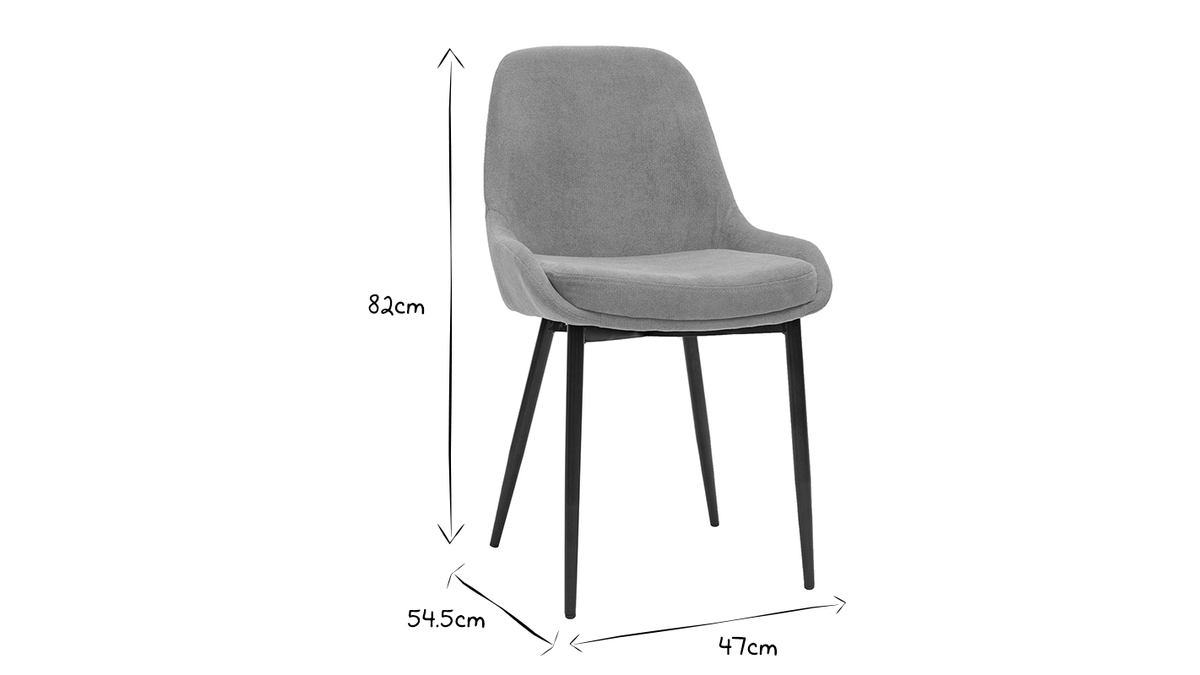 Stühle senfgelber Stoff mit Samteffekt schwarzer Metallfuß 2er-Set HOLO