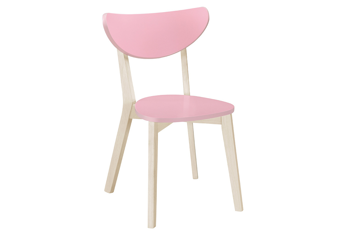 St�hle skandinavisch Rosa und helles Holz (2er-Set) LEENA