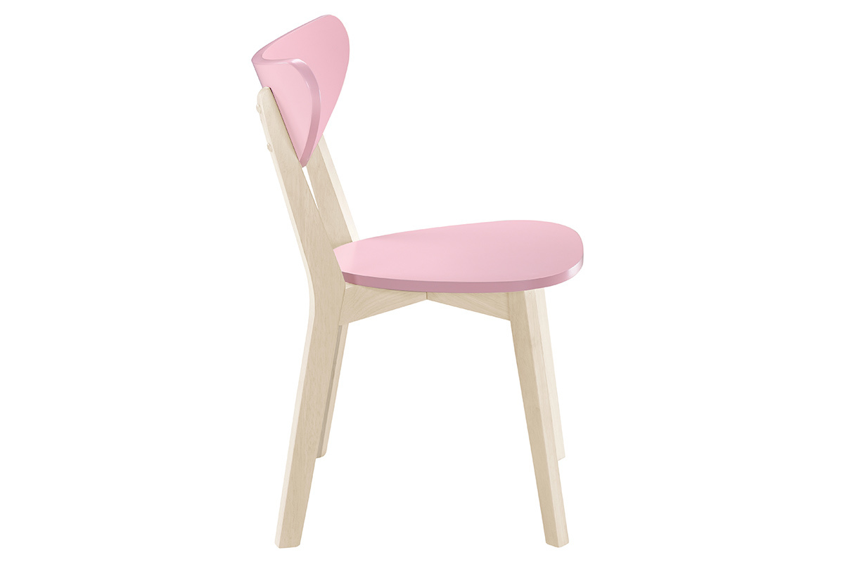 St�hle skandinavisch Rosa und helles Holz (2er-Set) LEENA