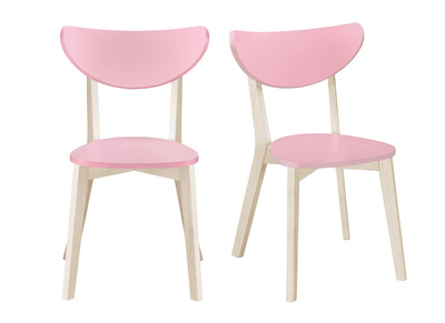 St&uuml;hle skandinavisch Rosa und helles Holz (2er-Set) LEENA