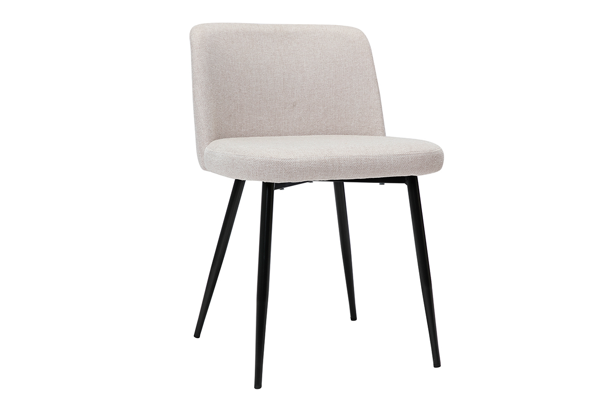 Sthle Stoff mit strukturiertem Samteffekt in Beige und schwarze Metallfe (2er-Set) MONTI