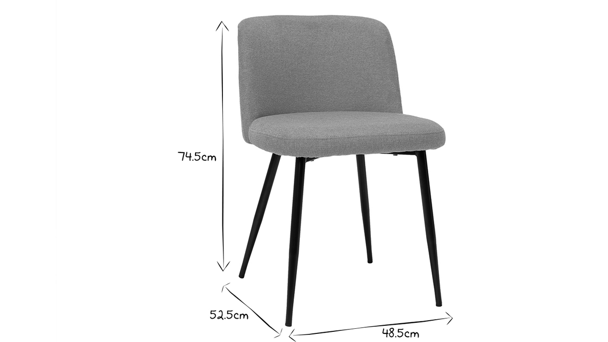 Stühle Stoff mit strukturiertem Samteffekt in Senfgelb und schwarze Metallfüße (2er-Set) MONTI