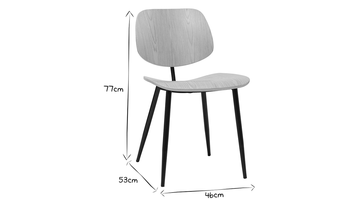 Sthle TOBIAS helles Holz und schwarzes Metall 2er-Set