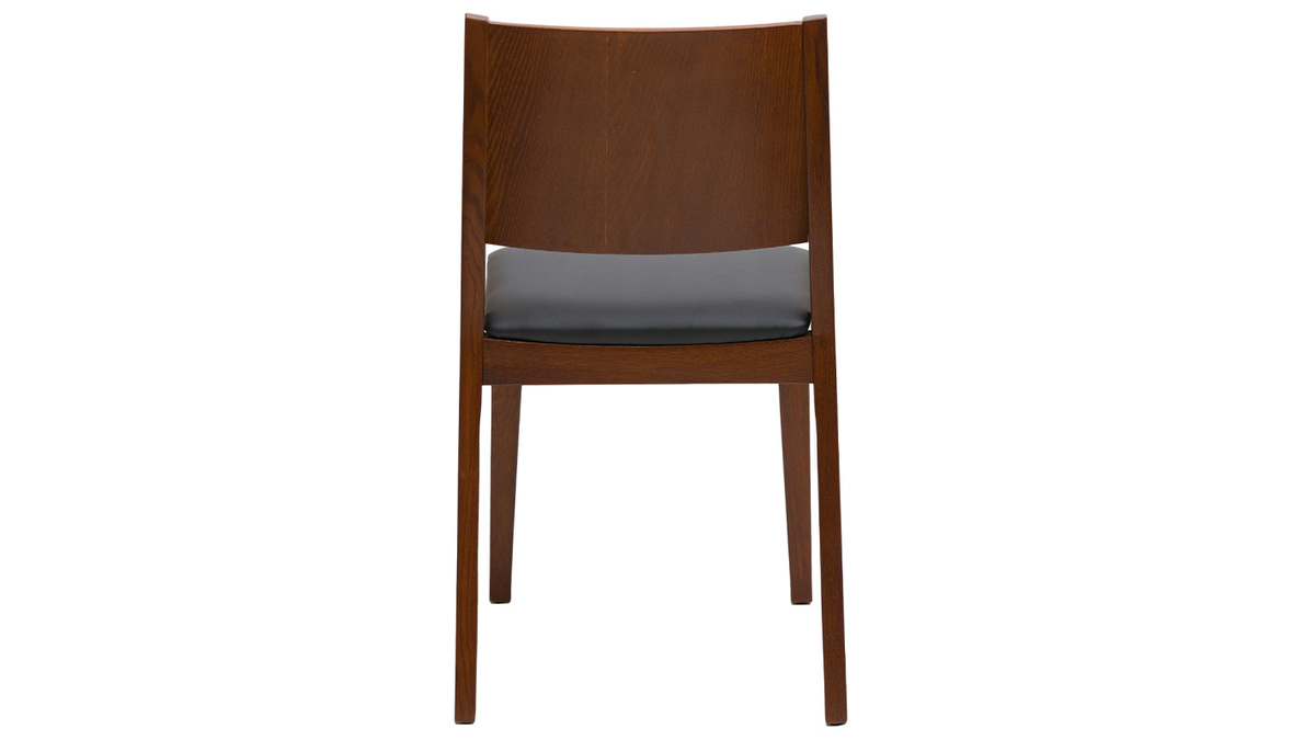 Stühle Walnussoptik und schwarze Sitzfläche (2er-Set) MELVIL