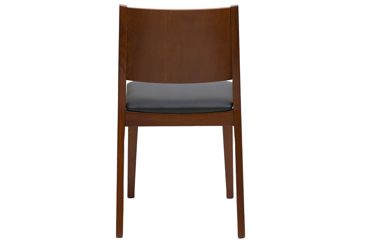Sthle Walnussoptik und schwarze Sitzflche (2er-Set) MELVIL