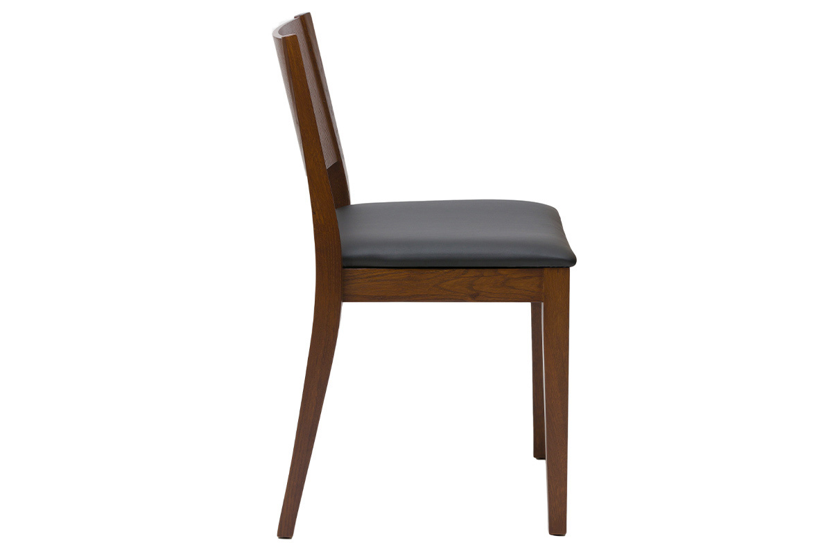 Sthle Walnussoptik und schwarze Sitzflche (2er-Set) MELVIL