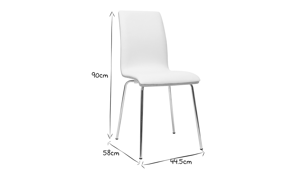 Stühle weiß und helles Holz mit Metallfüßen (2er-Set) DELICACY