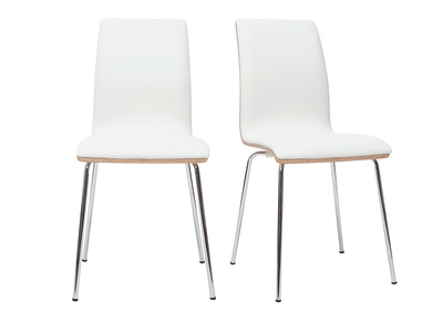Stühle weiß und helles Holz mit Metallfüßen (2er-Set) DELICACY
