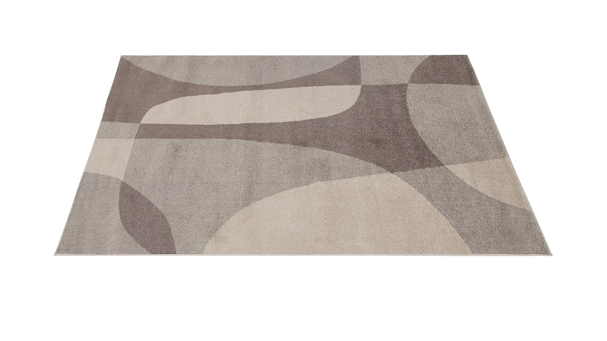 Teppich beige und grau mit grafischem Muster 160 x 230 cm ARID