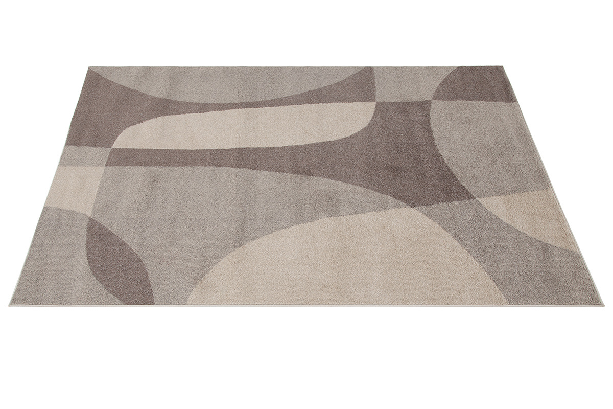 Teppich beige und grau mit grafischem Muster 160 x 230 cm ARID