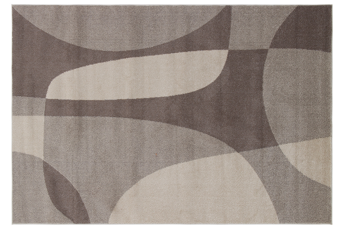 Teppich beige und grau mit grafischem Muster 160 x 230 cm ARID