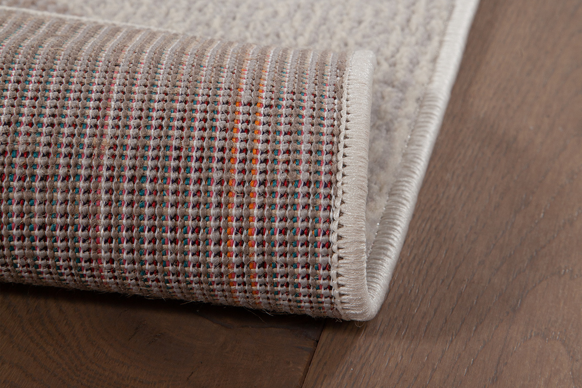 Teppich beige und grau mit grafischem Muster 160 x 230 cm ARID