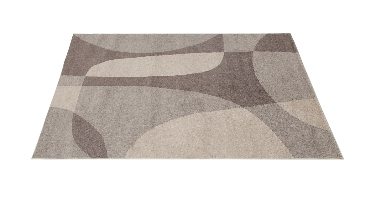 Teppich beige und grau mit grafischem Muster 200 x 290 cm ARID