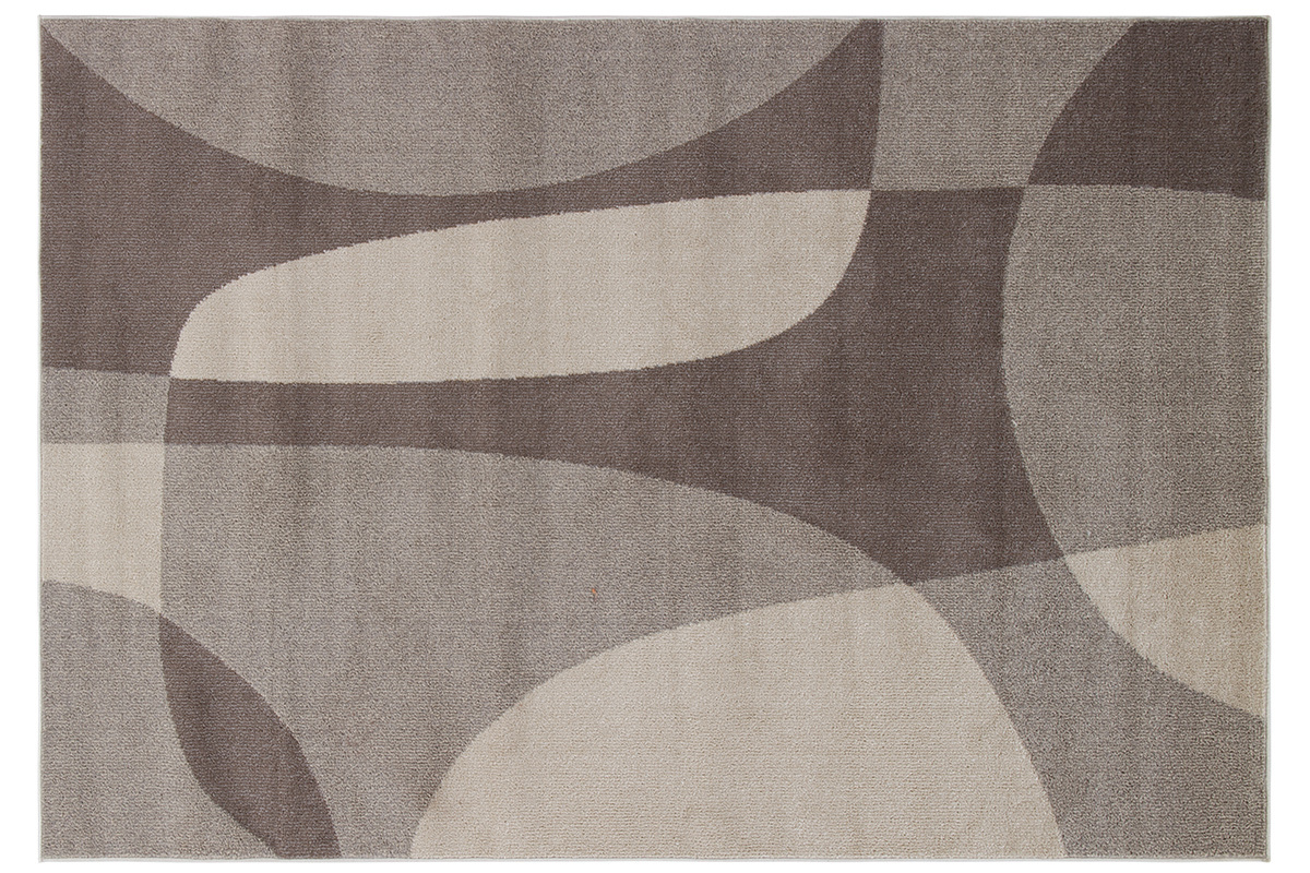 Teppich beige und grau mit grafischem Muster 200 x 290 cm ARID