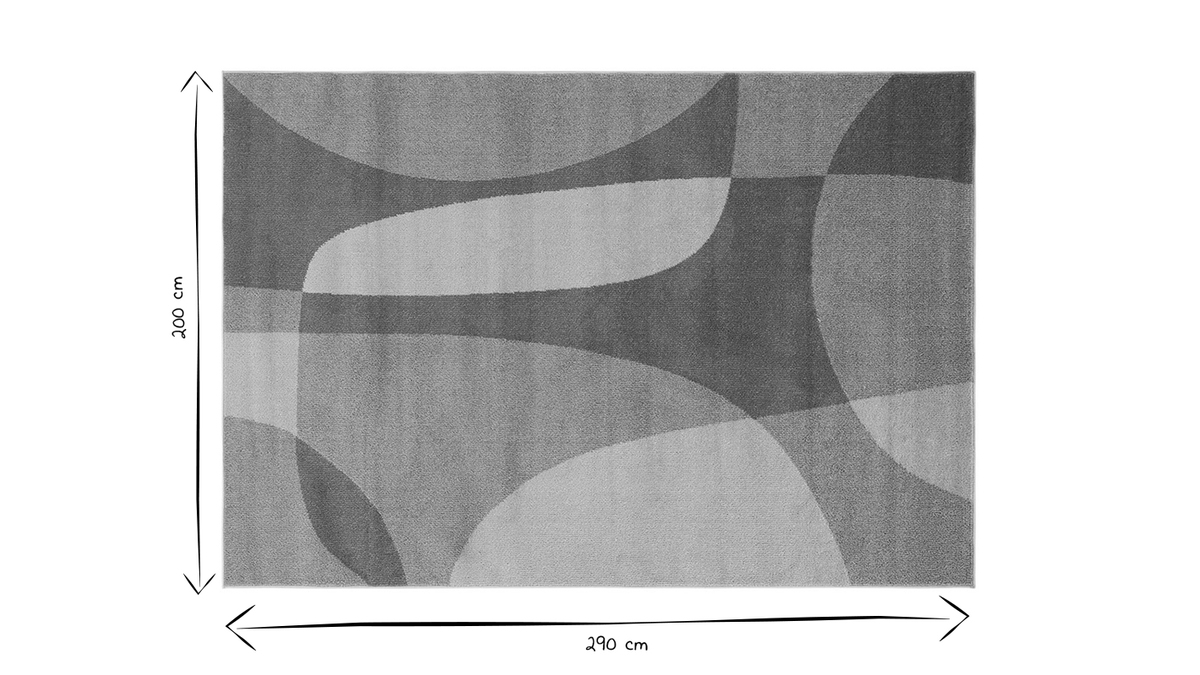 Teppich beige und grau mit grafischem Muster 200 x 290 cm ARID