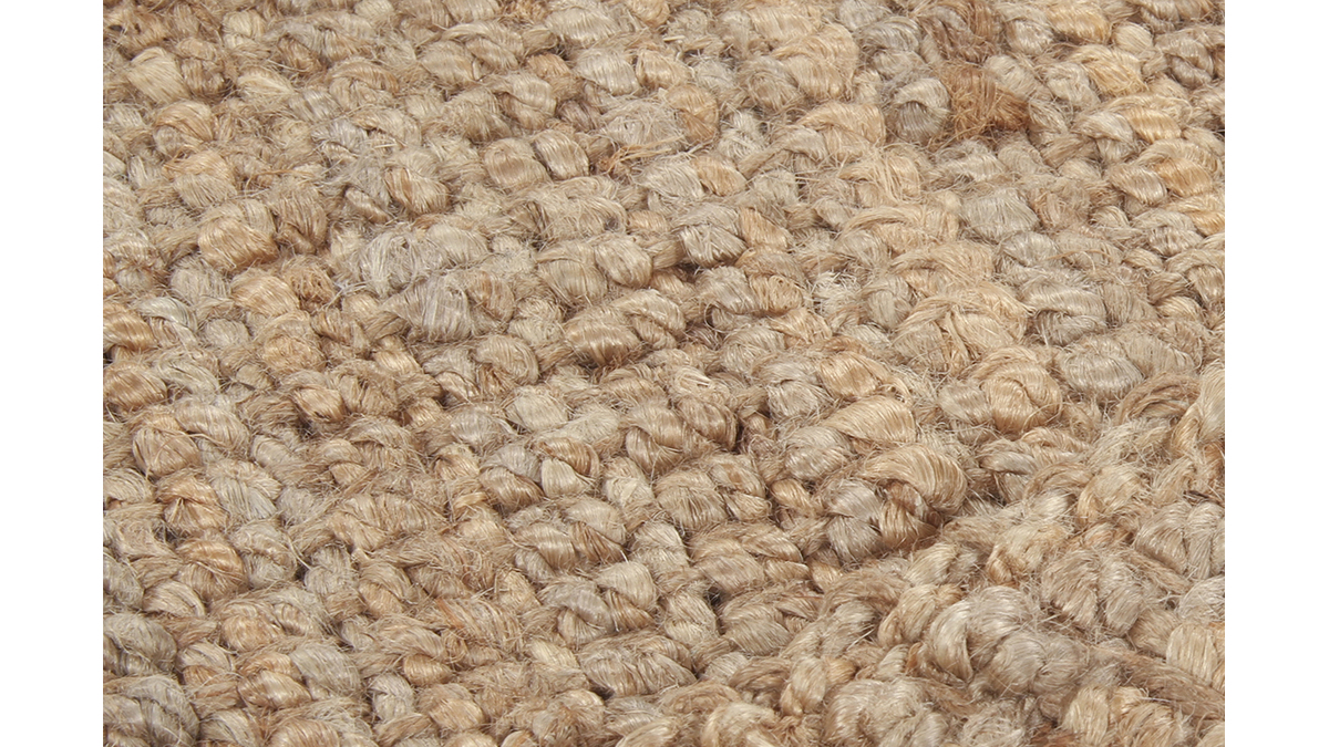 Teppich Bettvorleger aus Jute 60x120 cm naturfarben NOOR