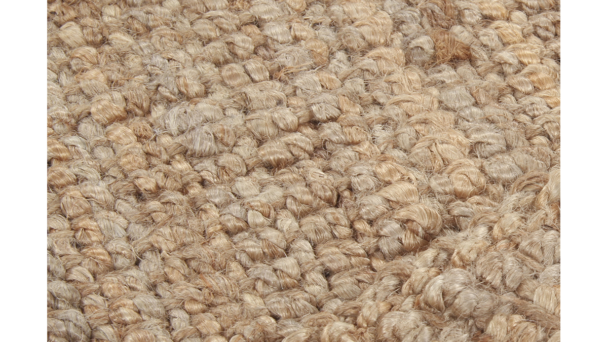Teppich Bettvorleger aus Jute 60x120 cm naturfarben NOOR