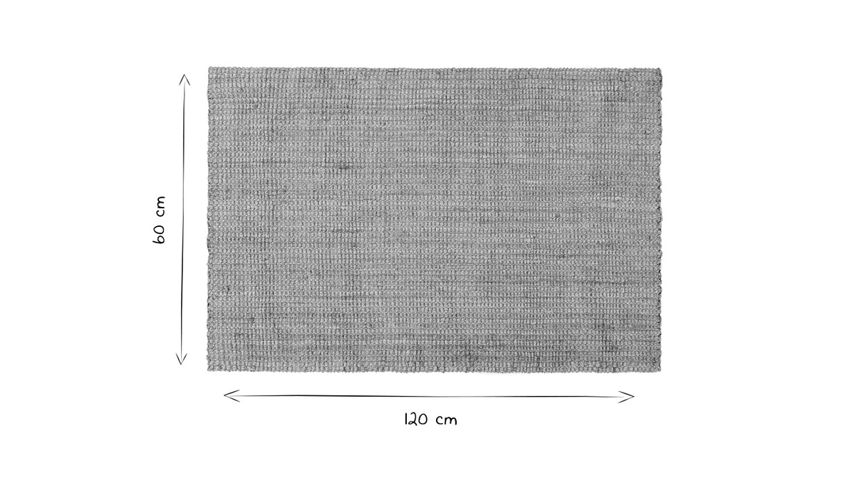 Teppich Bettvorleger aus Jute 60x120 cm naturfarben NOOR