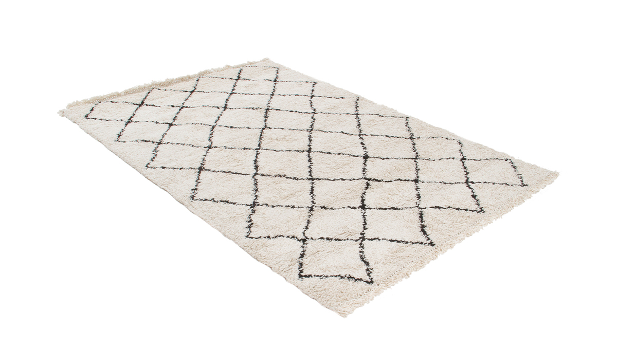 Teppich / Bettvorleger im Berberstil ecrufarben 60x120 cm ZELIA