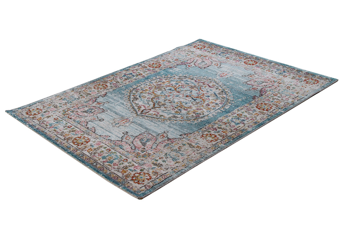 Teppich blau mit buntem Muster 160 x 230 cm TAET