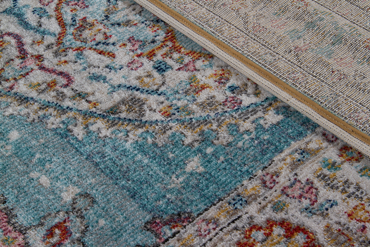 Teppich blau mit buntem Muster 160 x 230 cm TAET