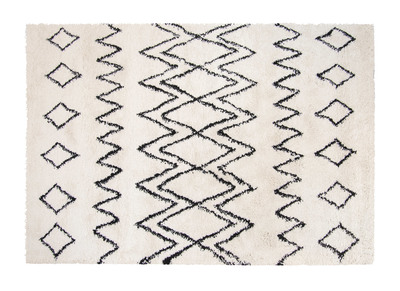 Teppich elfenbein und schwarz Polypropylen 160 x 230 cm AZETTA - Teppich elfenbein und schwarz Polypropylen 160 x 230 cm AZETTA